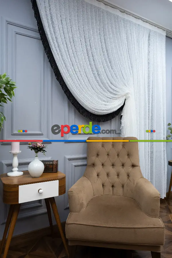 Mutfak - Empoli Örme Kruvaze Tül Perde- Ekru