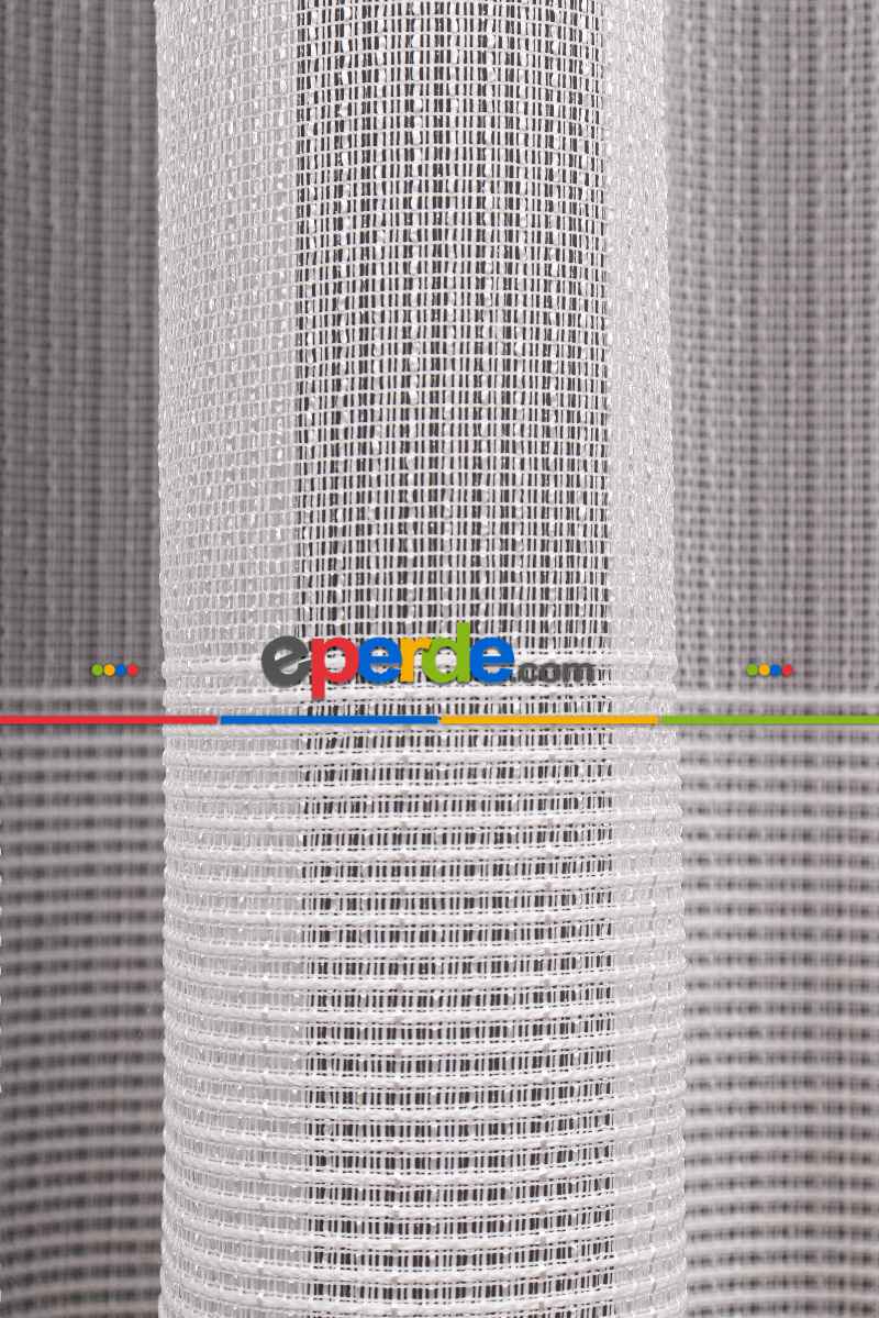 Yatak Odası - Etek Bantlı Keten Tül Perde Grz 2165