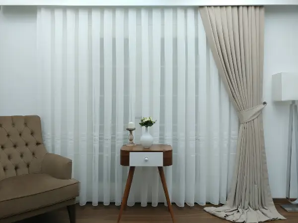 Salon Tül - Ekru ( Beyaza Yakın ) - Keten Tül Perde- Ekru