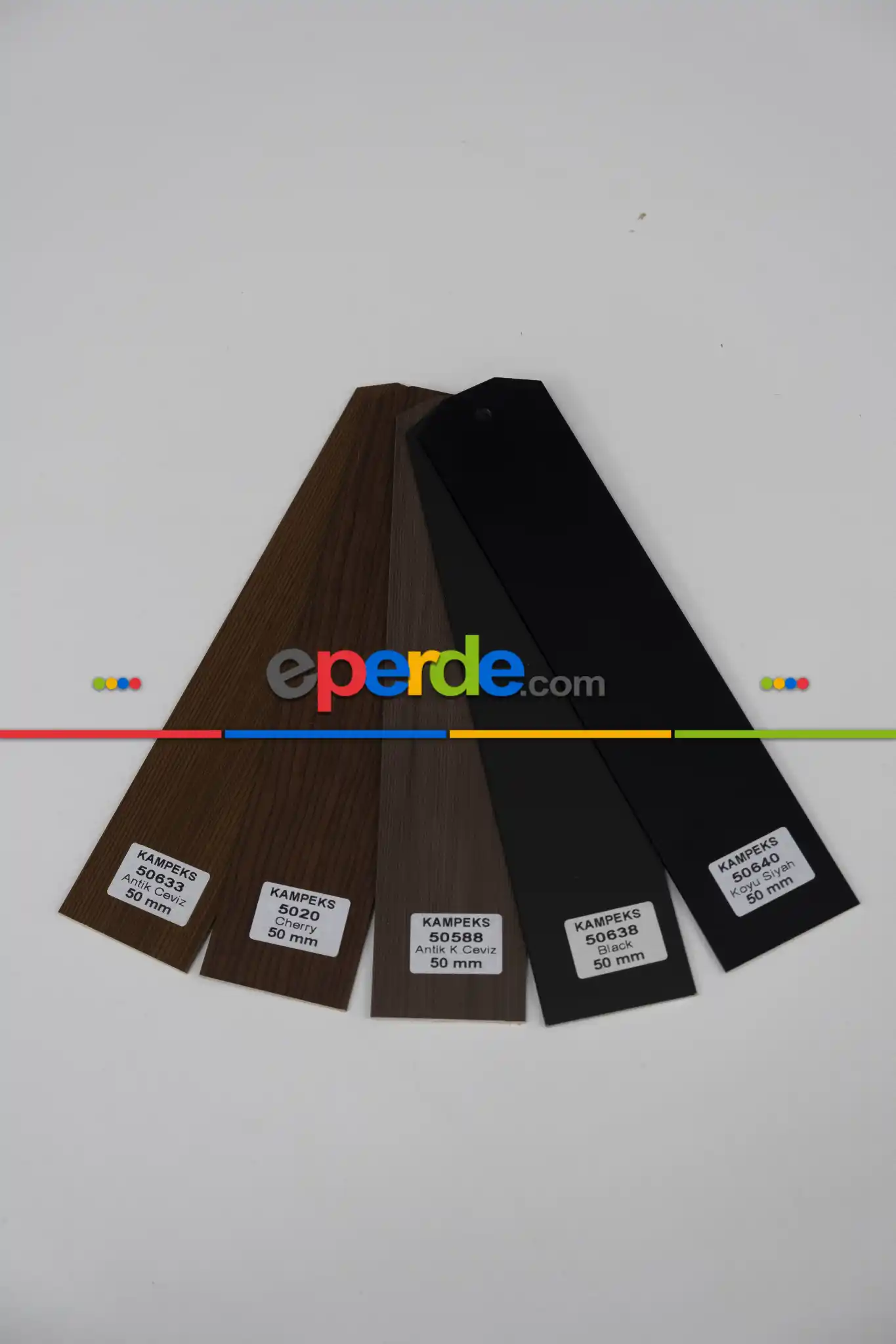 Oda Perde - 50mm Ahşap Jaluzi Perde, Antrasit, Siyah Ve Ahşap Tonlarında