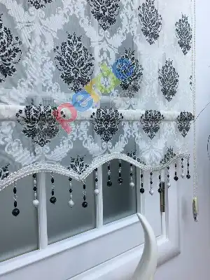 %40 Indirimli !!! Damask Desen Çiftli Sistem Stor Perde 658970024- Siyah