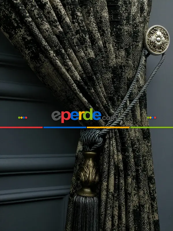 Yatak Odası - PatineDesenli Modern Desenli Jakarlı Salon Fon Perdesi 2021 Seriemodern Desenli Jakarlı Salon Fon Perdesi 2021 Series Özel Renkler- Siyah-bej-gri Açık-gri Koyu