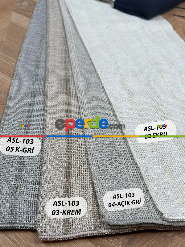 Çizgili Keten Doğal Dokulu Düz Tül Perde, Ağır Gramajlı Özel Dokuma Premium Seri