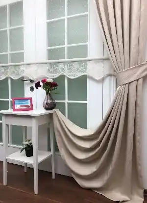 Koyu Krem Renk Düz Fon Perde- Krem Koyu
