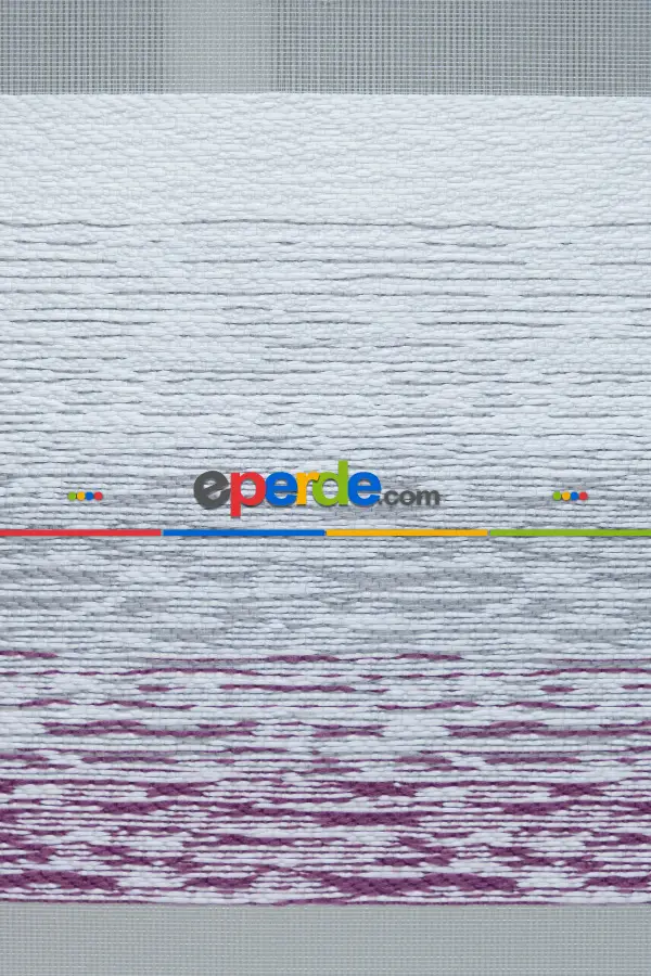 Genç Odası - Zebra Perde Jakarlı Ekru Mor Renk Geçişli 2021 Sezonu Malaga Serisi A Kalite Zebra Perde- Mor