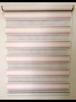 Pembe Krem Micro Pileli Zebra Perde- Krem-pembe