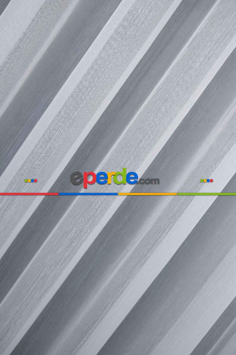 Çizgili Ekru Renkli 1.sınıf Kalite S Pile Bambu Tül Perde