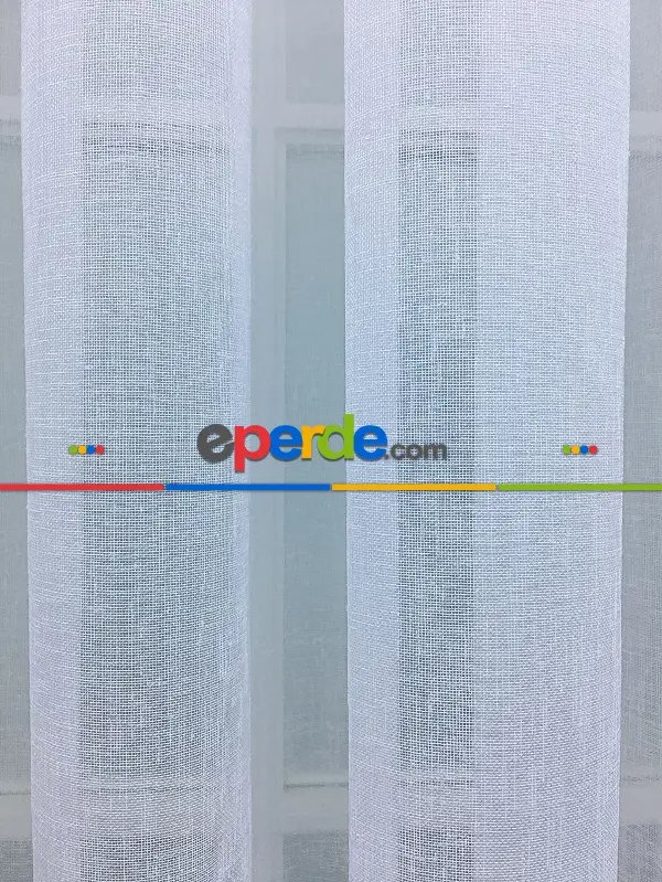 Bebek Odası Tül Perde - Lüx Tül Perde Ve Kruvaze Perde Saf Keten Doku Beyaza Yakın- Ekru