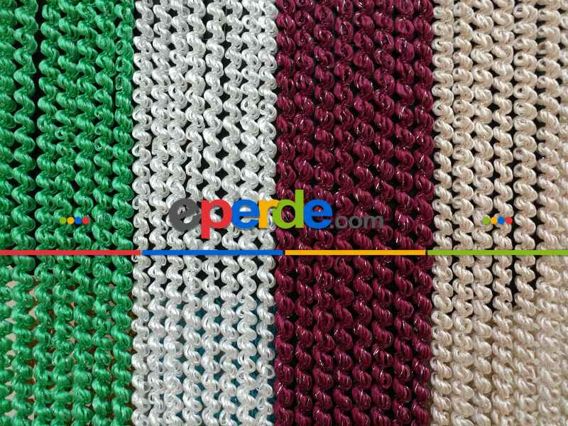 Bordo Rengi İp Perde Duble Bukle Serisi- Bordo-gümüş