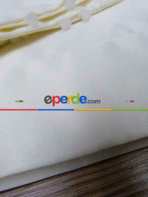 1. Kalite Saten Krem Uzun Güneşlik- Krem