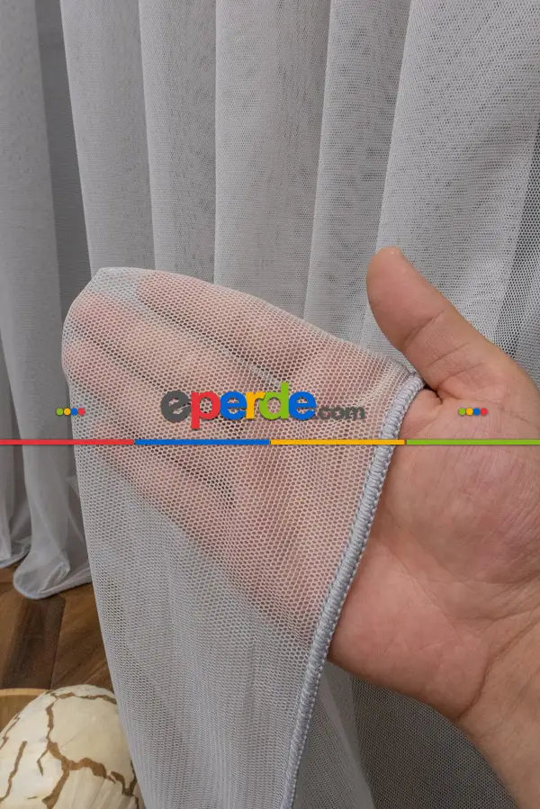 Mutfak Tül Modelleri - Grek Tül, Gri Renk, Yumuşak, Buruşmaz