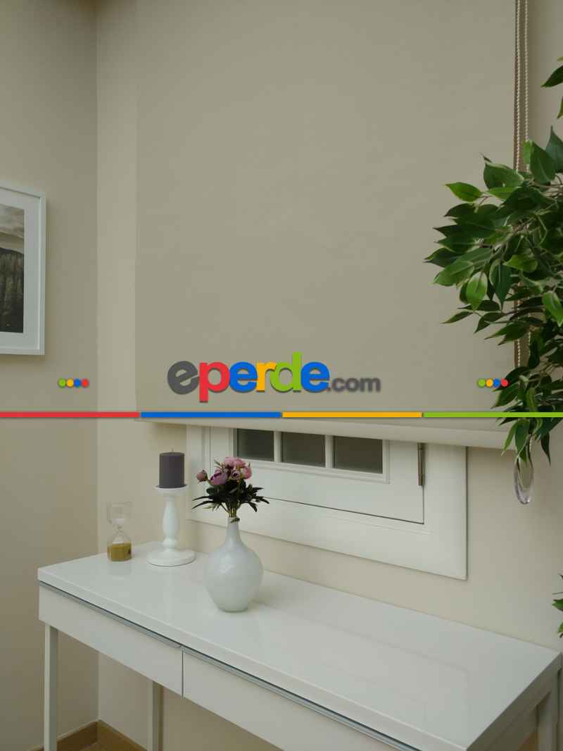 Oturma Odası Stor Perde - Stor Perde Panama Mat Serisi (pvc Kaplama) Kalın Dokulu- Bej