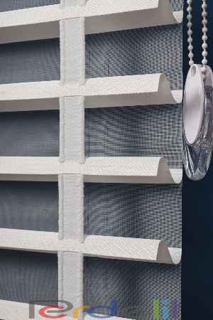 Beyaz 50mm Silüet Kumaş Jaluzi Perde