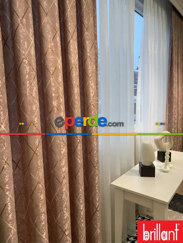 Yatak Odası - Brillant Fon Perde Livalorent Yeni Model Renk Tasarım Kanat Perde Yan Perde