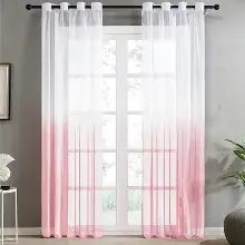 Mutfak - Pembe Renk Pudra Rengi Tül Rustik Kuşgözü Tül Perde Decoring Perde