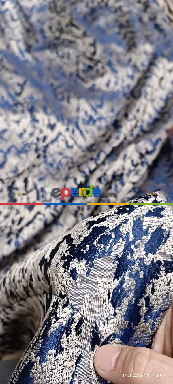 Yatak Odası - 2023 Elit Modern Desenli Fosforlu İplik Dokuma Fon Perde - 2