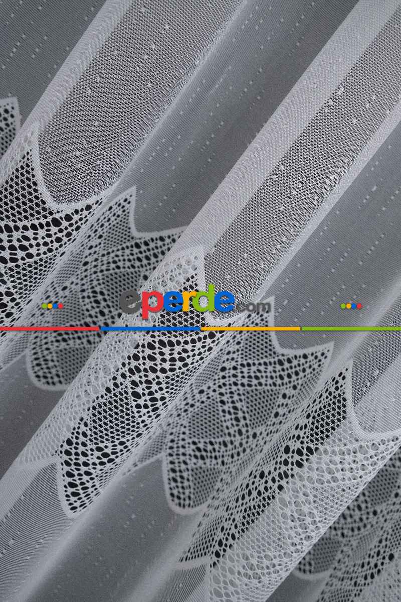 Salon Tül - Taç Ara Bant Örme Entel Desen Tül