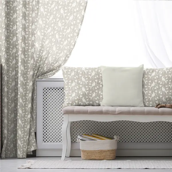 Oturma Odası Fon Perde Evim1597 Kumaşı Kalındır Duck Bezi Değildir- Mavi-beyaz