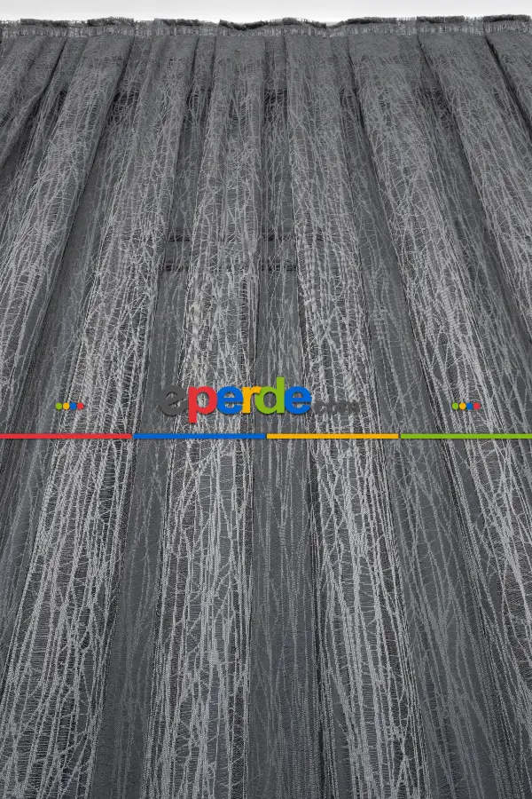 Yeni Tasarım Moda Cam Kırığı Örme Tül Perde Gri - Füme - Antrasit