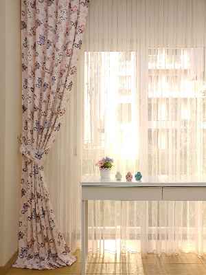 Kedicikler Desenli Çocuk Odası Fon Perde Modelleri- Çok Renkli 3