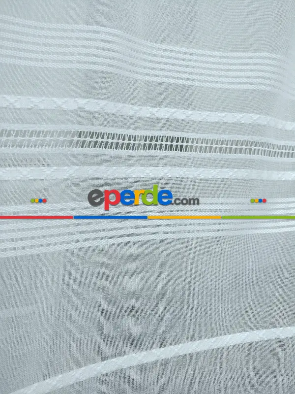 Salon Tül - Ekru ( Beyaza Yakın ) - Keten Tül Perde- Ekru