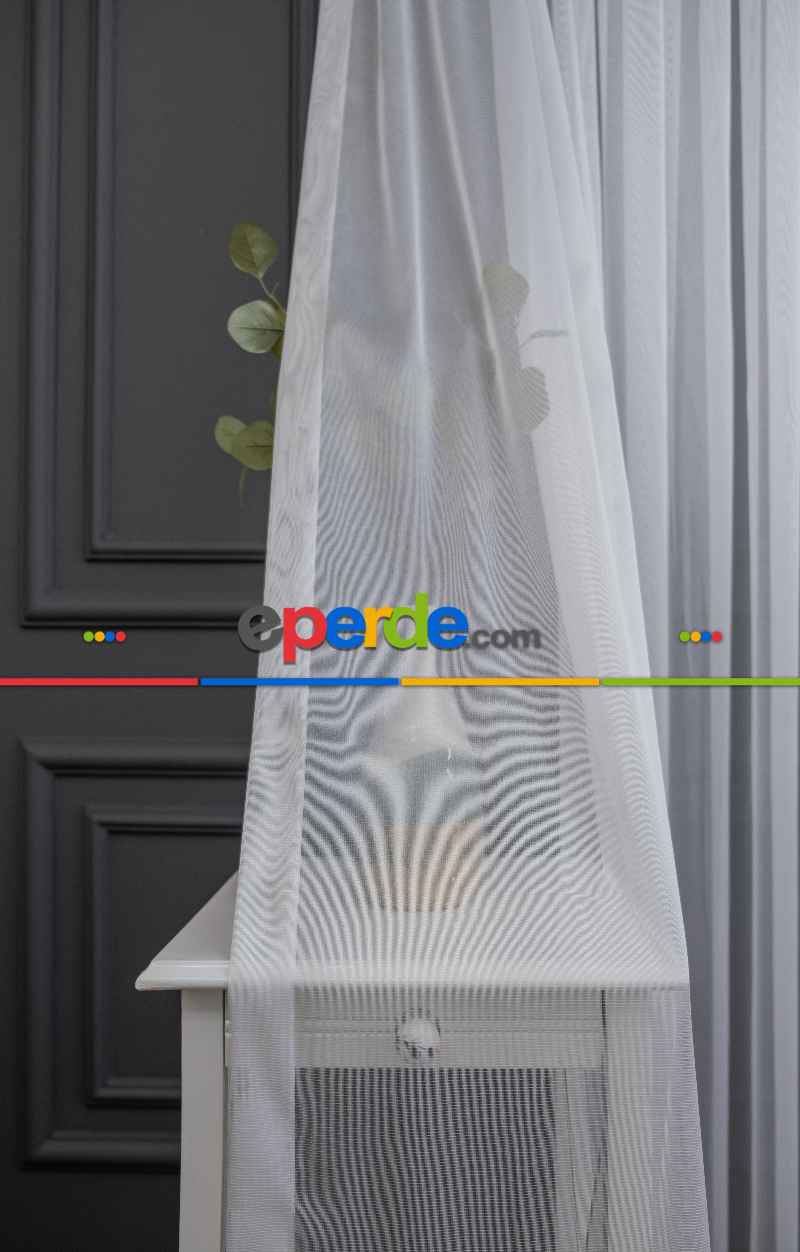 Salon - 2025 Sezonu Düz - Dökümlü Ütü İstemeyen Tül - İtinalı Dikiş Garantisi - Kurşunlu Tül