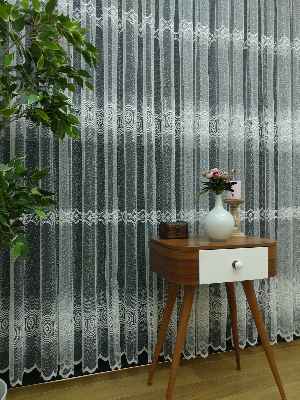 Brode İşlemeli Tül Perde Konak 701- Ekru