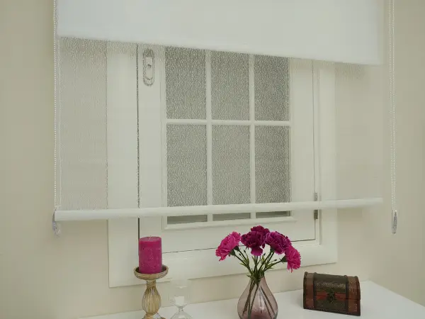 Jakar Örme Tül- Ekru Çiftli Sistem Dantel Desenli Perde- Ekru