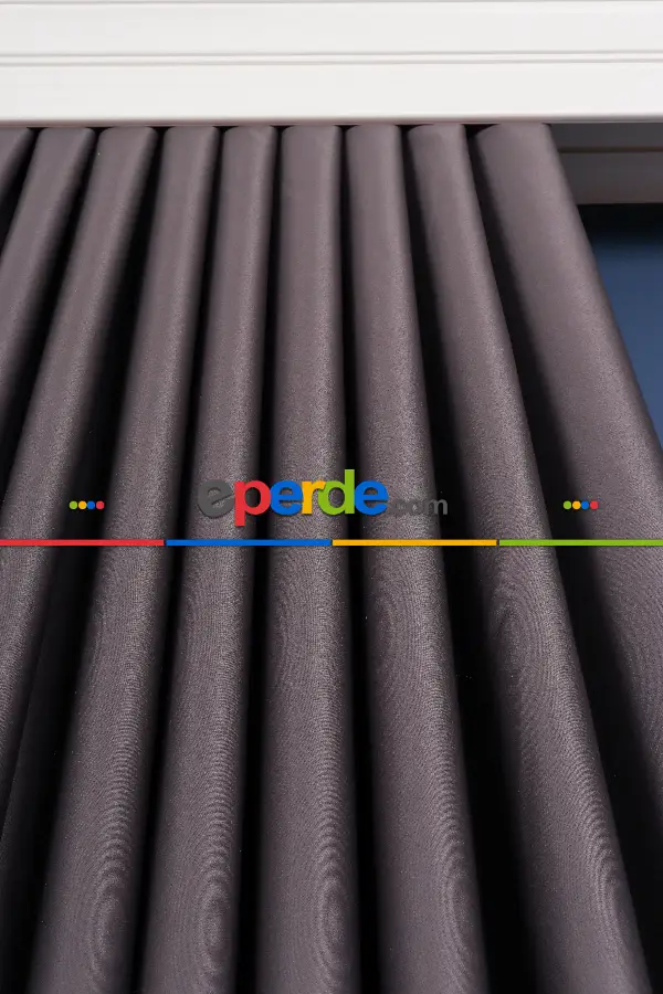 Yatak Odası - Füme- Antresit % 100 Işık Geçirmez Blackaut Fon Perde