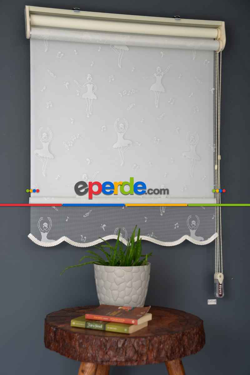 Halim Perdesan Dacuz-213 Beyaz Renk Etekli Veya Eteksiz Çift Mekanizmalı Tül Stor Perde