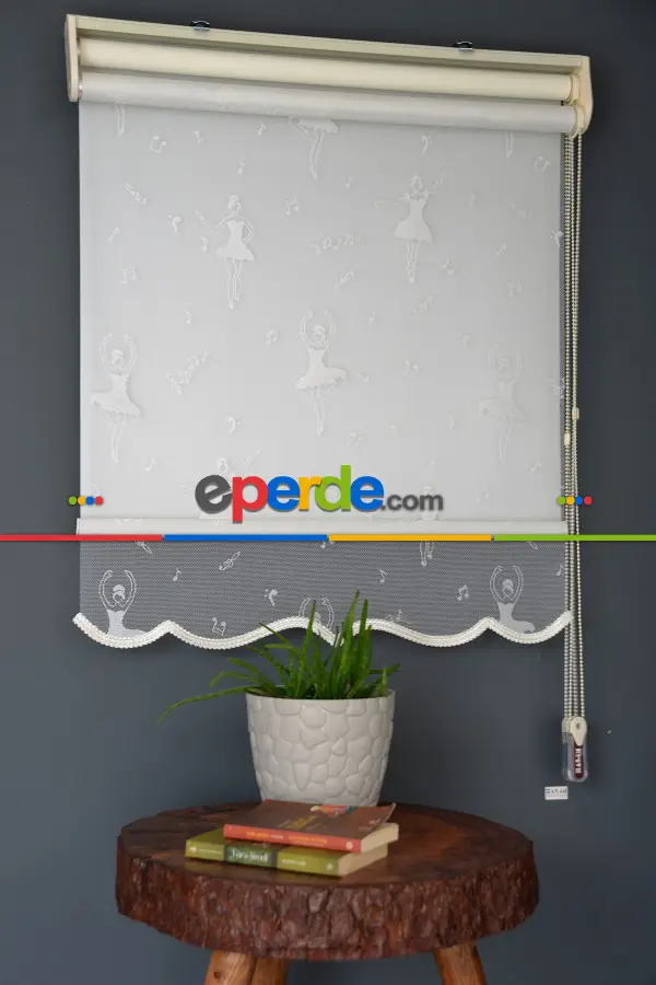 Halim Perdesan Dacuz-213 Beyaz Renk Etekli Veya Eteksiz Çift Mekanizmalı Tül Stor Perde