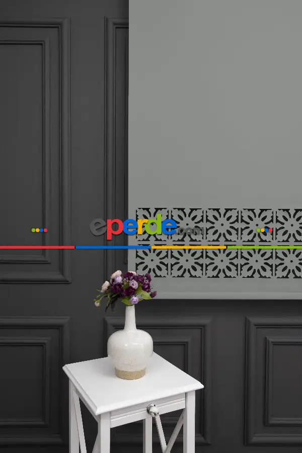 Salon Stor - Açık Gri Renk Lazer Kesim Mat Stor Perde (ister Düz - İster Lazer Kesimli Satın Alın)