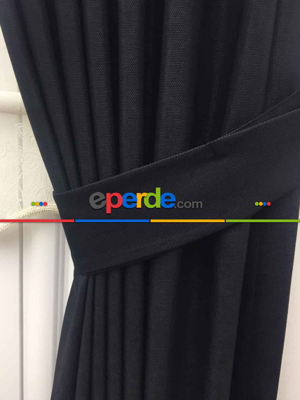 Düz Fon Perde - Siyah- Siyah