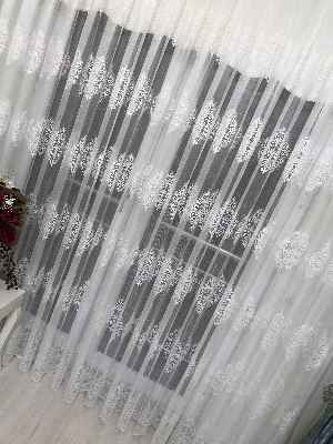 Tac Evrean00765 Damask Ütü İstemez Dökümlü Tül- Ekru