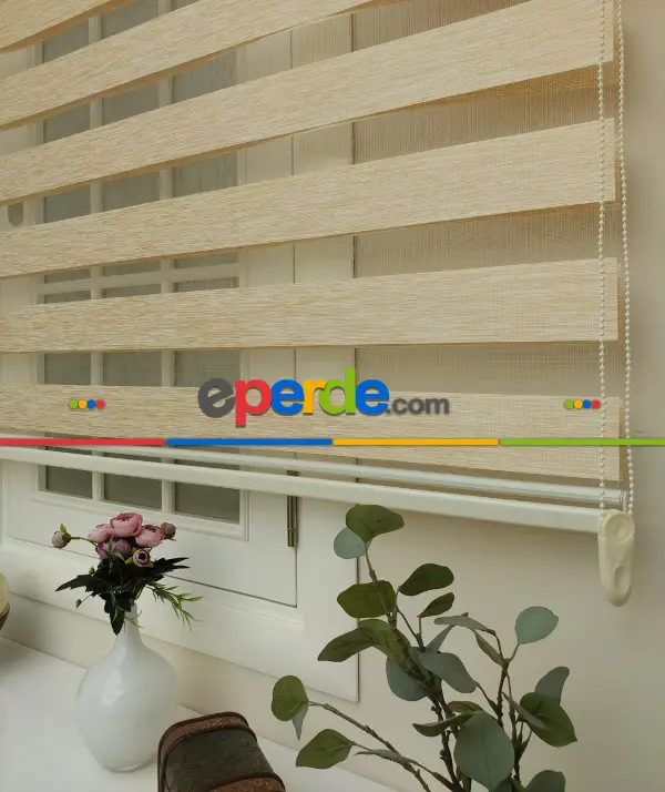 Oturma Odası - Zebra Perde -bambu Düz Zebra Perde- Kum Beji