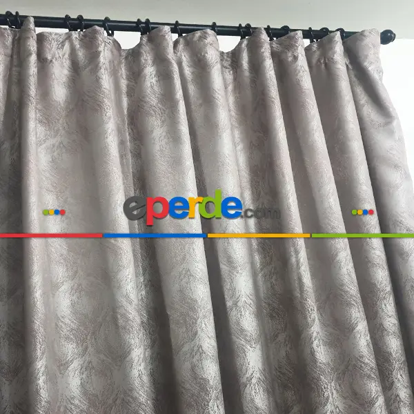 Yatak Odası - Geniş Enli Jakarlı Dokuma Salon Yatak Odası Lüks Perde