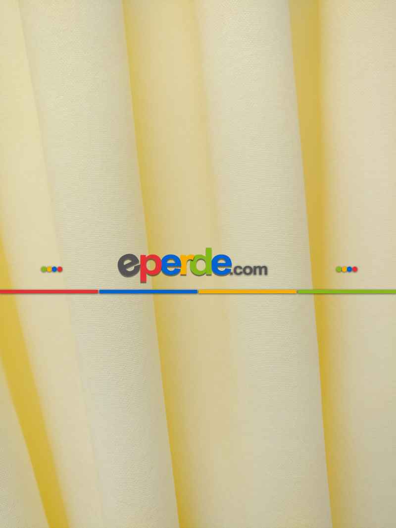 Krem Düz Fon Perde - Krem