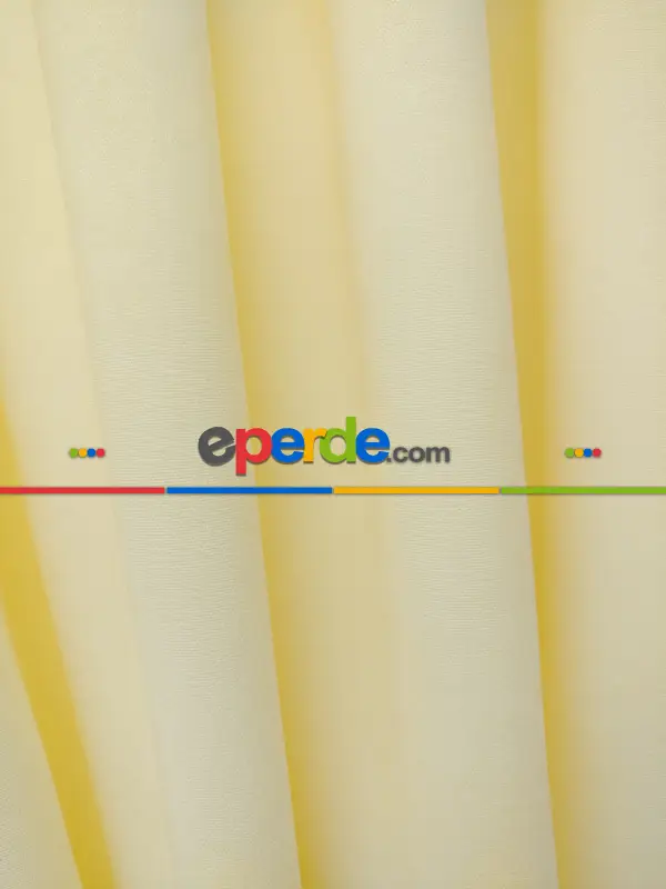 Krem Düz Fon Perde - Krem