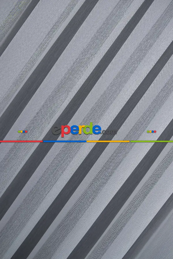 Çizgili Ekru Renkli 1.sınıf Kalite Bambu Tül Perde