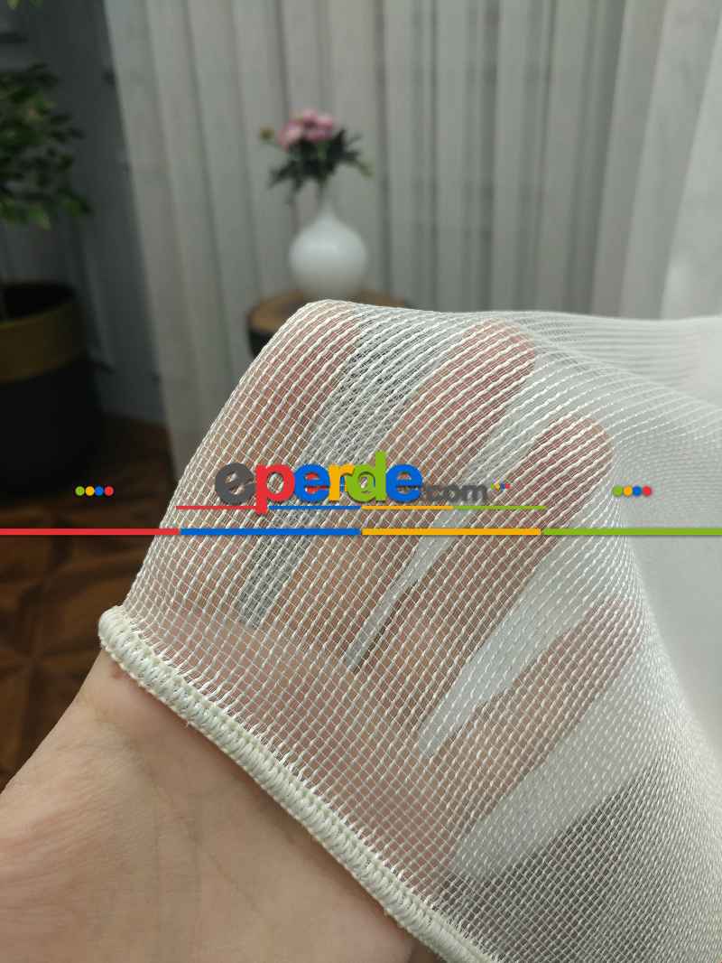 Çelik Çizgili Yüksek Gramajlı Tül Perde - Kurşunlu Tül