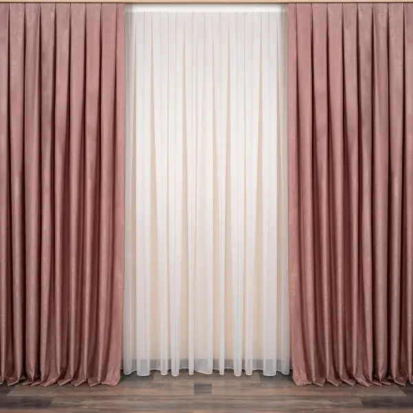 Salon Soft Fon Perde Gül Kurusu- Gül Kurusu