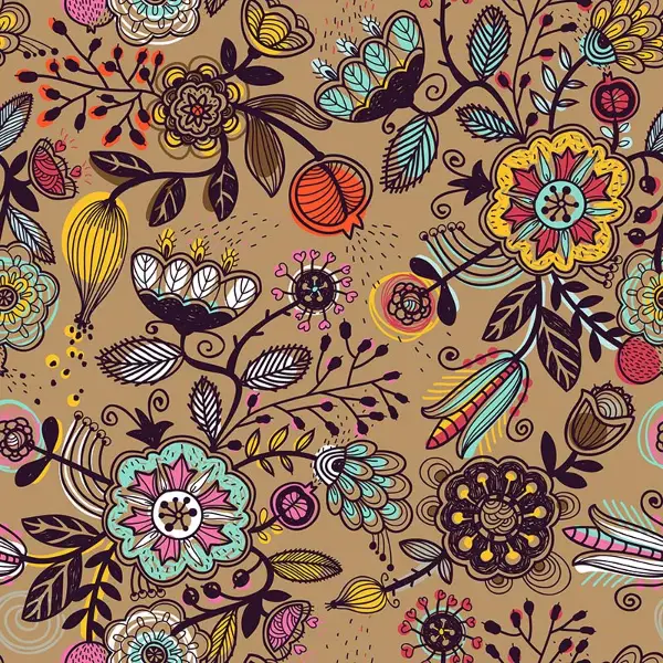 Kahve Çiçek Desenli Fon Perde Evm601 Kumaşı Kalındır Duck Bezi Değildir- Sarı-Beyaz-Turkuaz-Pembe-Kahve