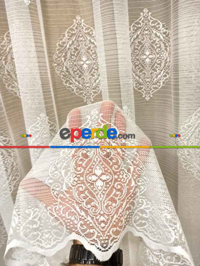 Serpme Damaks Desen Jakar Örme Tül