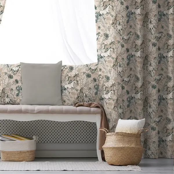 Salon Fon Perde Evim1560 Kumaşı Kalındır Duck Bezi Değildir- Mavi-beyaz