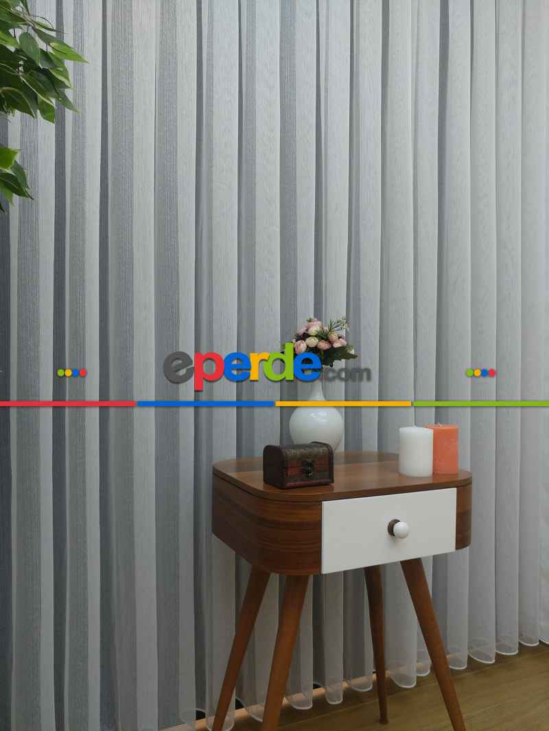 Yatak Odası - ( Orjinal ) Fantazi Çizgili Tül Perde 