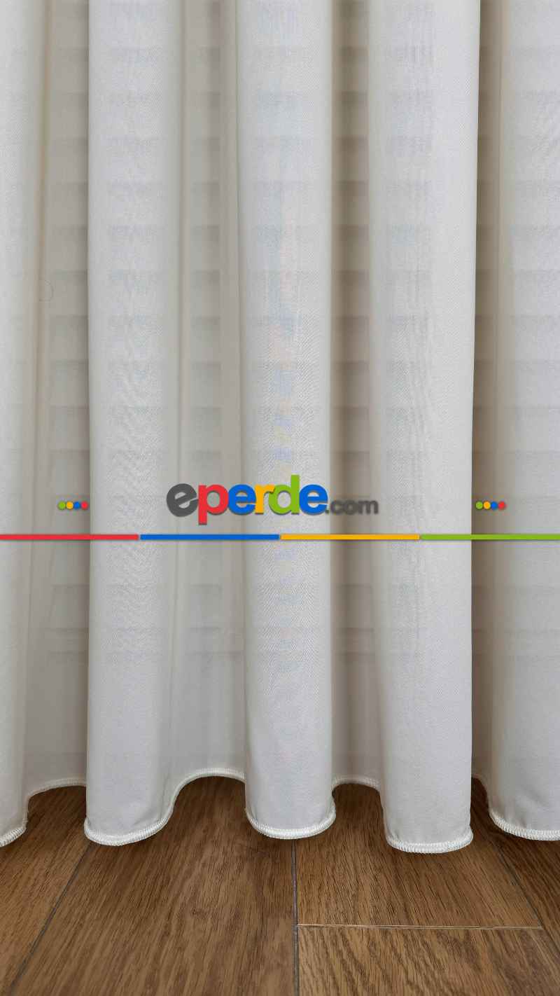 Yatak Odası Krem, İpek Krep Düz Tül Perde, Premium Kalite Serisidir.