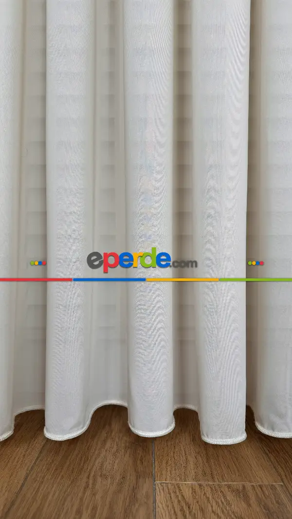 Yatak Odası Krem, İpek Krep Düz Tül Perde, Premium Kalite Serisidir.