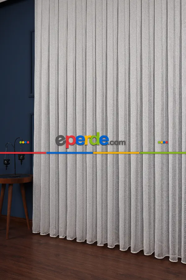 Ekru Düz Tül Perde Ütü Istemez