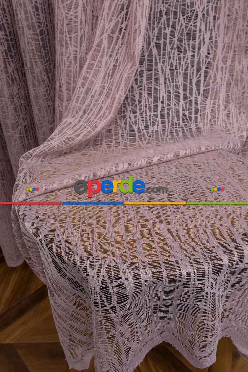 Pudra Pembe Kruvaze Model Tül Yanki Tül Camkırığı Tül