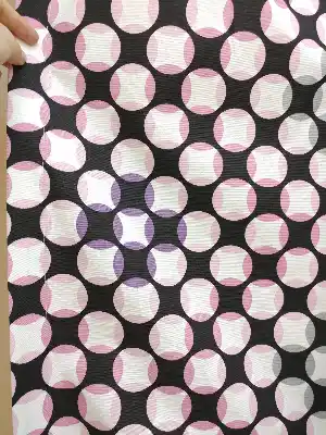Geometrik Desenli Fon Perde ( Aksesuar Dahildir) ( Leke Tutmaz )- Siyah-Pembe-Mor